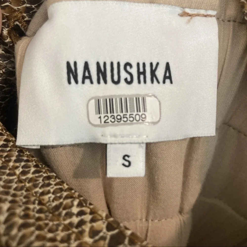 Nanushka Snake Print Belted Mini Dress Faux Leather Small
